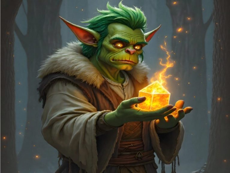 Green-Fingered Fireball Orc
Magic Crystal
Green Skin
Fantasy
Glowing
Hooded Cloak
Enchantment
Mystical
Forest
Magical Energy